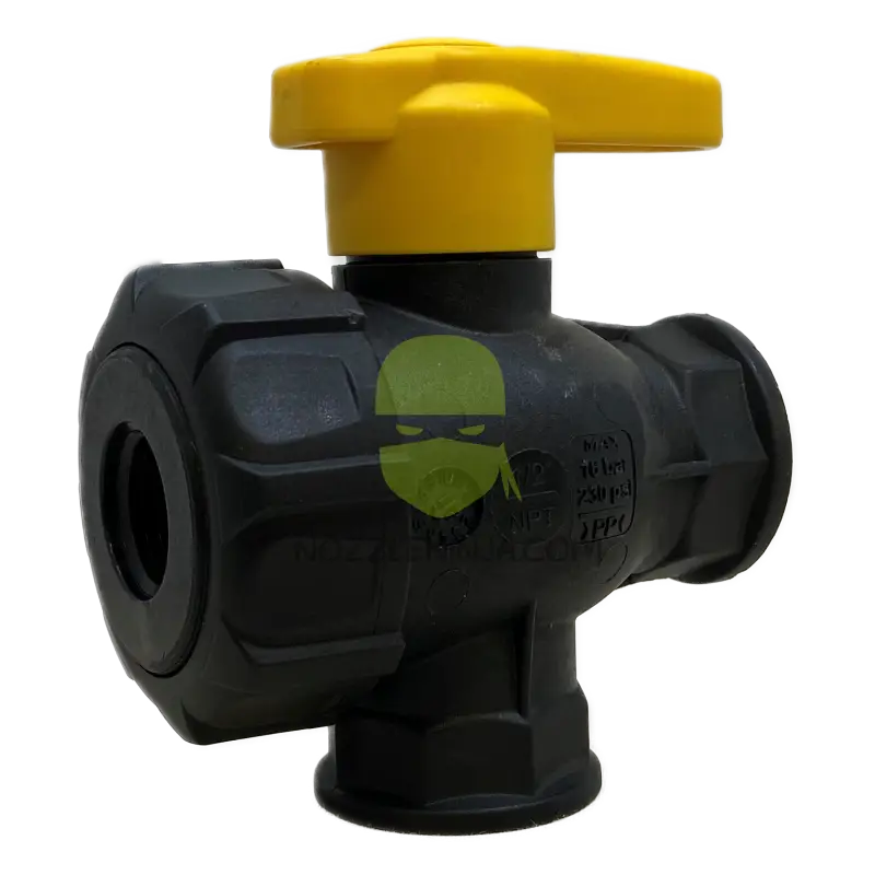 0.5’’ Npt 3-Way Single Union Ball Valve 232 Psi Teflon Seals On/Off/On