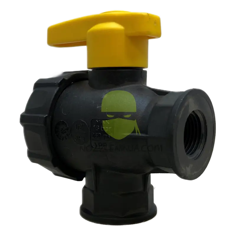 0.5’’ Npt 3-Way Single Union Ball Valve 232 Psi Teflon Seals On/Off/On