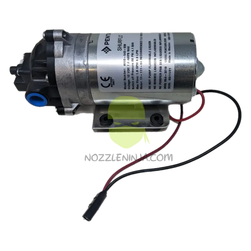 12 Vdc Diaphragm Pump 1.8 Gpm 60 Psi Demand Switch 3/8 Npt Female Viton Valves Santoprene Electric