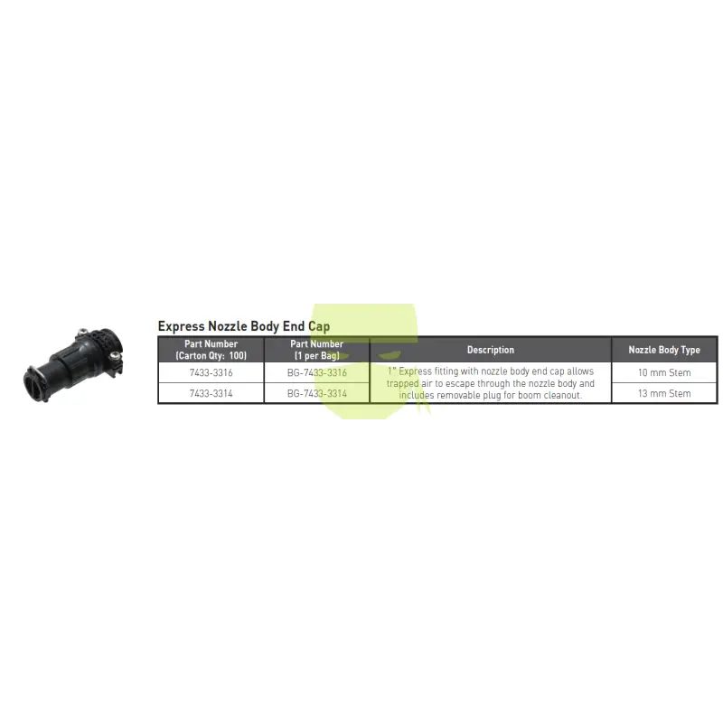Express End Cap Standard Flow 10Mm Plumbing