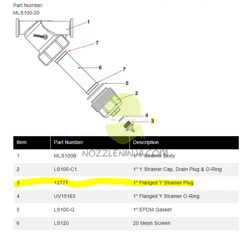 12777 Plug For 1 & 1¼’ Line Strainer Parts