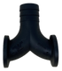 QF100 Flange Tee Sweep 1.25" Hose Barb Inlet