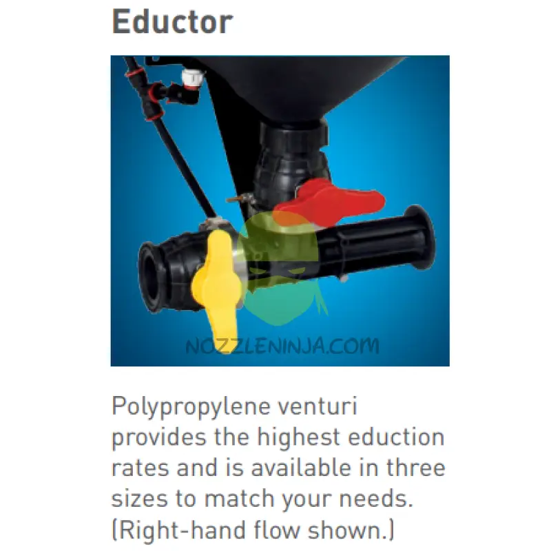 Clean Load Eductor On Board Sprayer RH 16mm Low Pressure/ High Flow Eductor