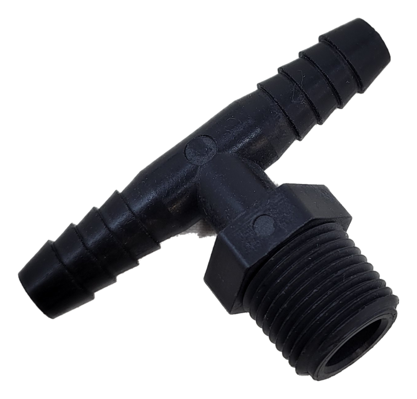 3/8" Double Barb to 1/4" MPT Thread Adaptor for Wilger Swivel Nozzle Bodies