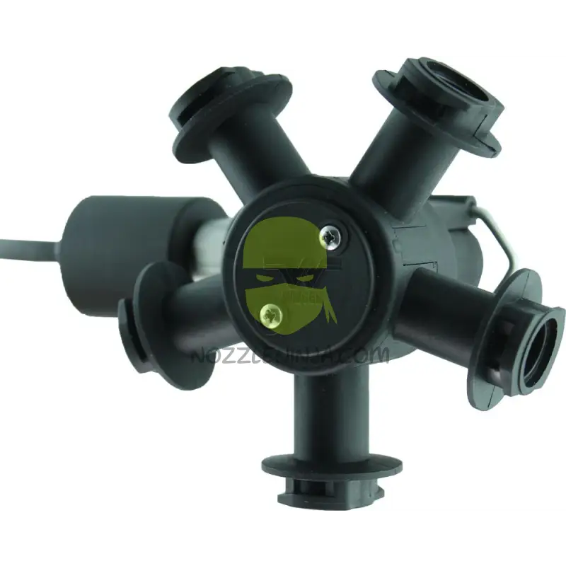 5-Way Combo-Rate Turret With Reversible Side Mount Check Valve Port Nozzle Accessory