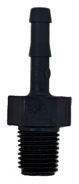 HB025-TM - COMBINATION NIPPLE 1/4" MALE NPT X 1/4" HOSE BARB