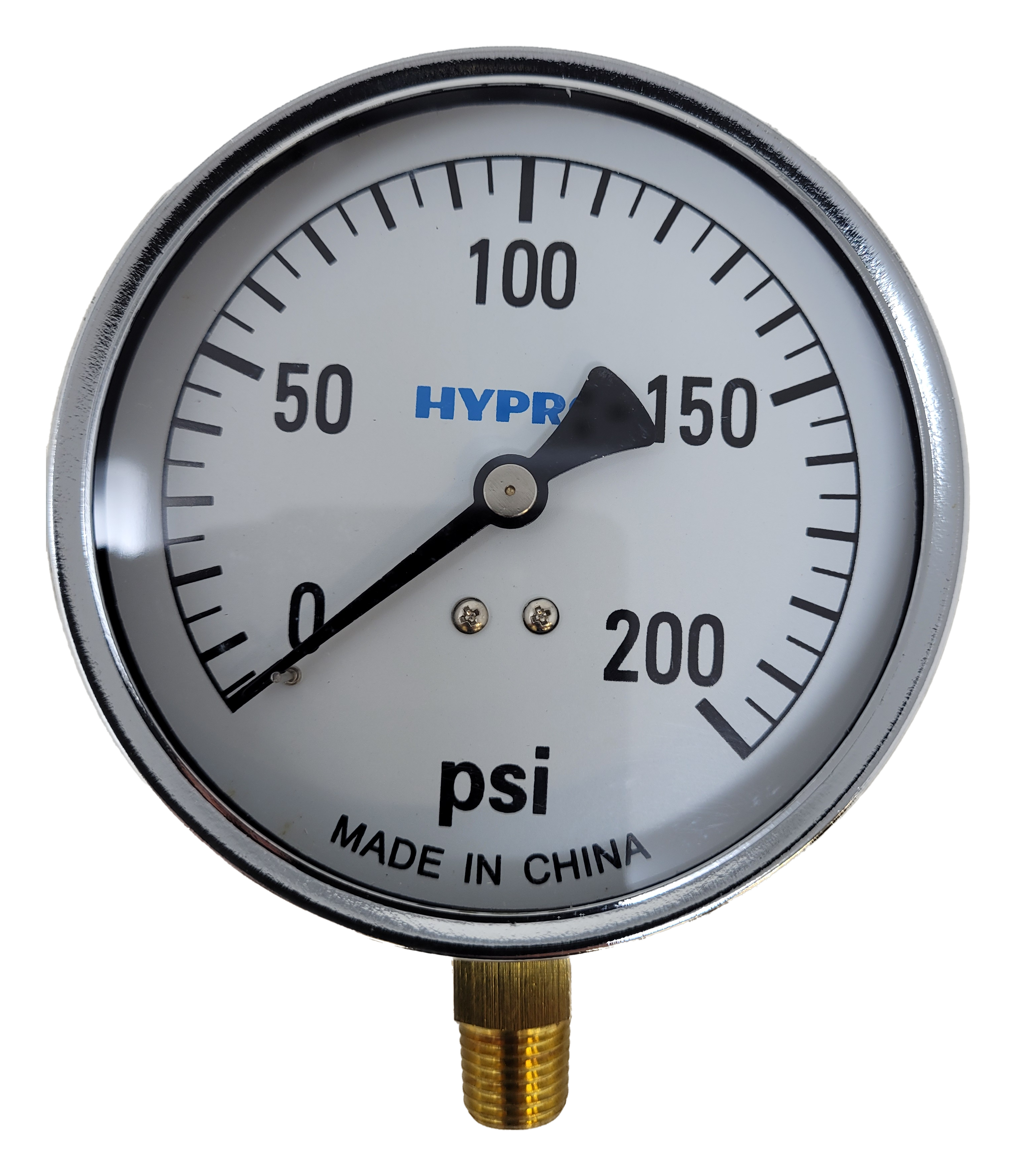 4 Inch 0-200PSI Dry pressure gauge Brass 0.25 inch mpt