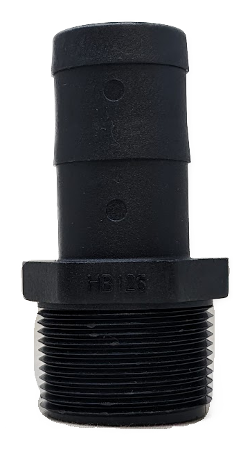 HB125-TM  1 1/4" MALE NPT X 1 1/4" HOSE BARB
