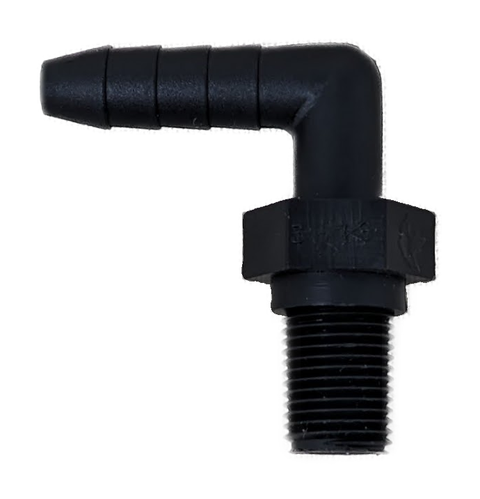 EL1814P-TM ELBOW 1/8" MALE NPT X 1/4" HOSE BARB