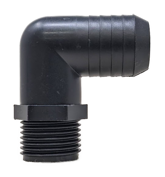 EL3410GP-TM ELBOW 3/4" MALE GHT X 1" HOSE BARB