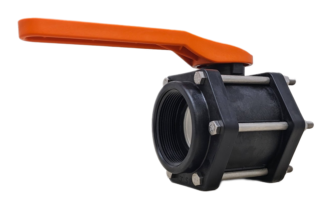 V300Y-TM BALL VALVE 3" STANDARD PORT SIX BOLT W/ ORANGE HANDLE