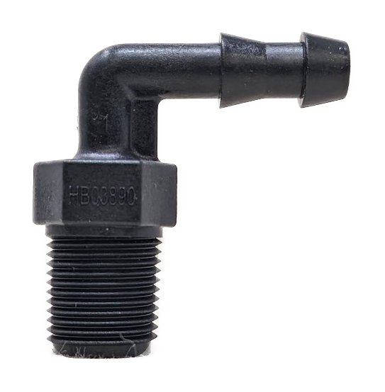 HB03890-TM - ELBOW 3/8" MALE NPT X 3/8" HOSE BARB
