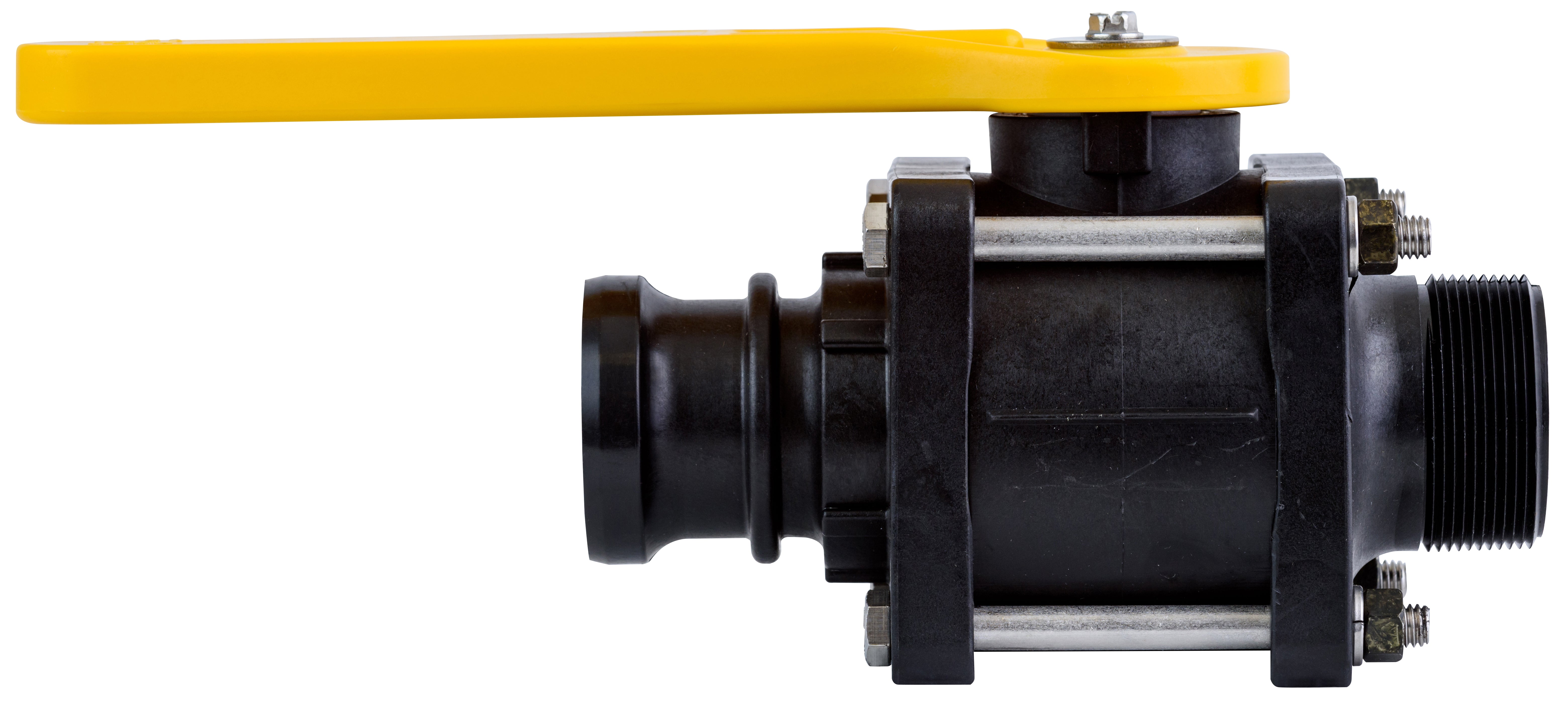 VFMT204FPY-TM BALL VALVE FULL PORT 2" MALE NPT X 2" MALE ADAPTER W/ YELLOW HANDLE