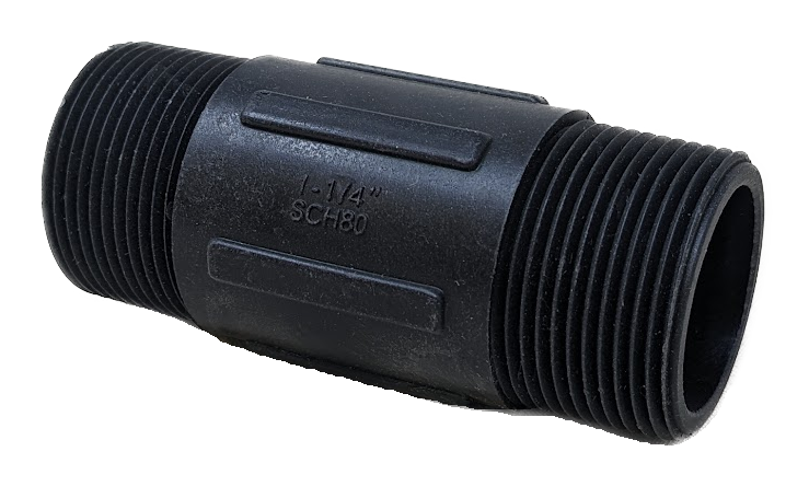 M1254P-TM NIPPLE 1 1/4” Male NPT x 4” Poly Nipple
