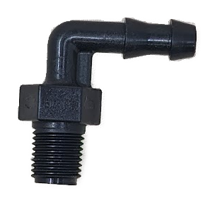 HB02503890-TM ELBOW 1/4" MALE NPT X 3/8" HOSE BARB