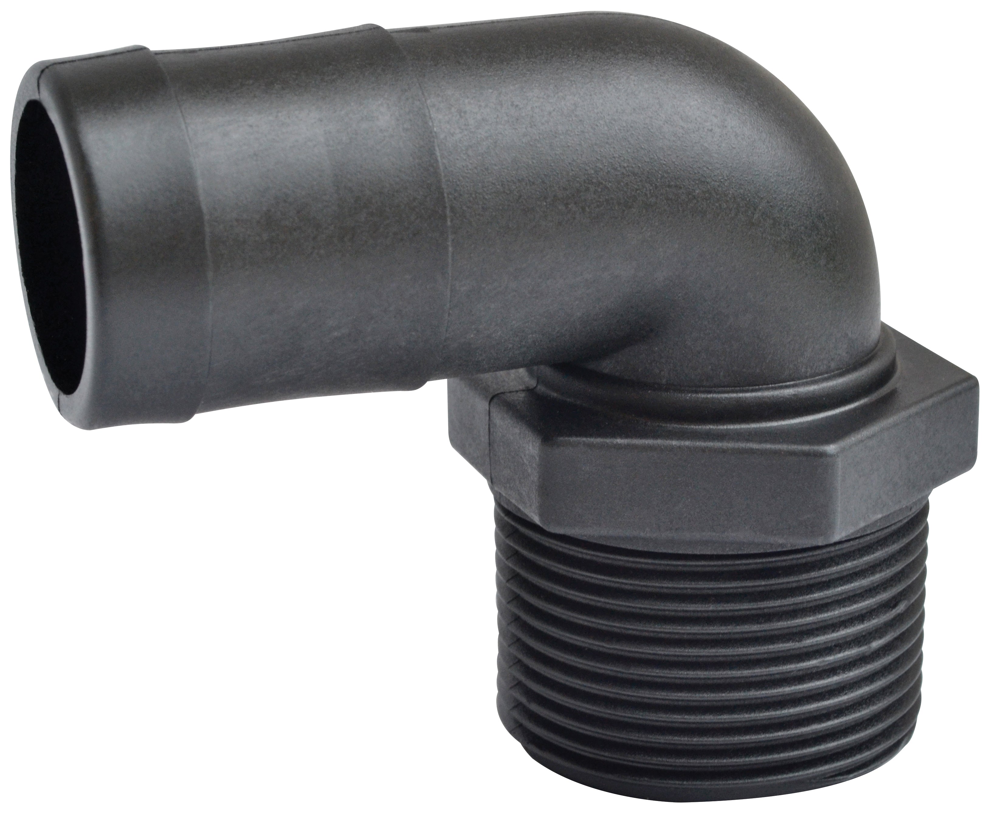 HB12515090-TM ELBOW 1 1/4" MALE NPT X 1 1/2" HOSE BARB