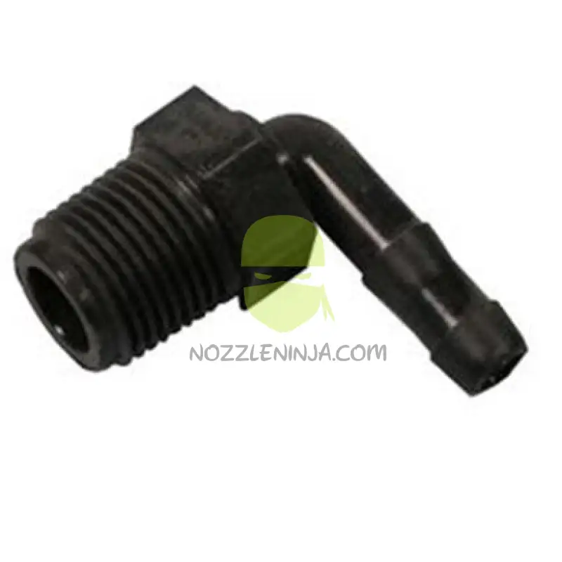 HB050/038-90 1/2’’ MPT x 3/8’’ HB Elbow Poly Threaded Fitting