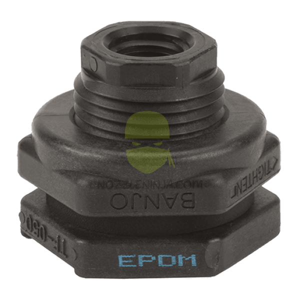 TF050 ½" Poly Bulkhead Tank Fitting with EPDM Gasket