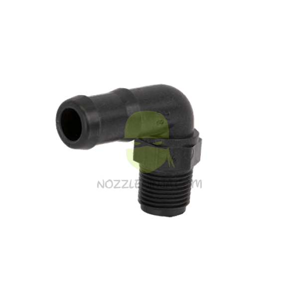 HB050/075-90 1/2" MPT x 3/4" HB Elbow Poly